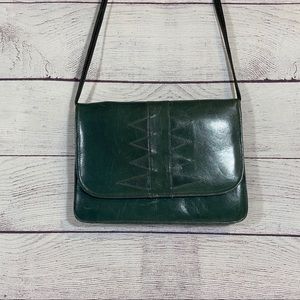 Vintage green shoulder bag/clutch